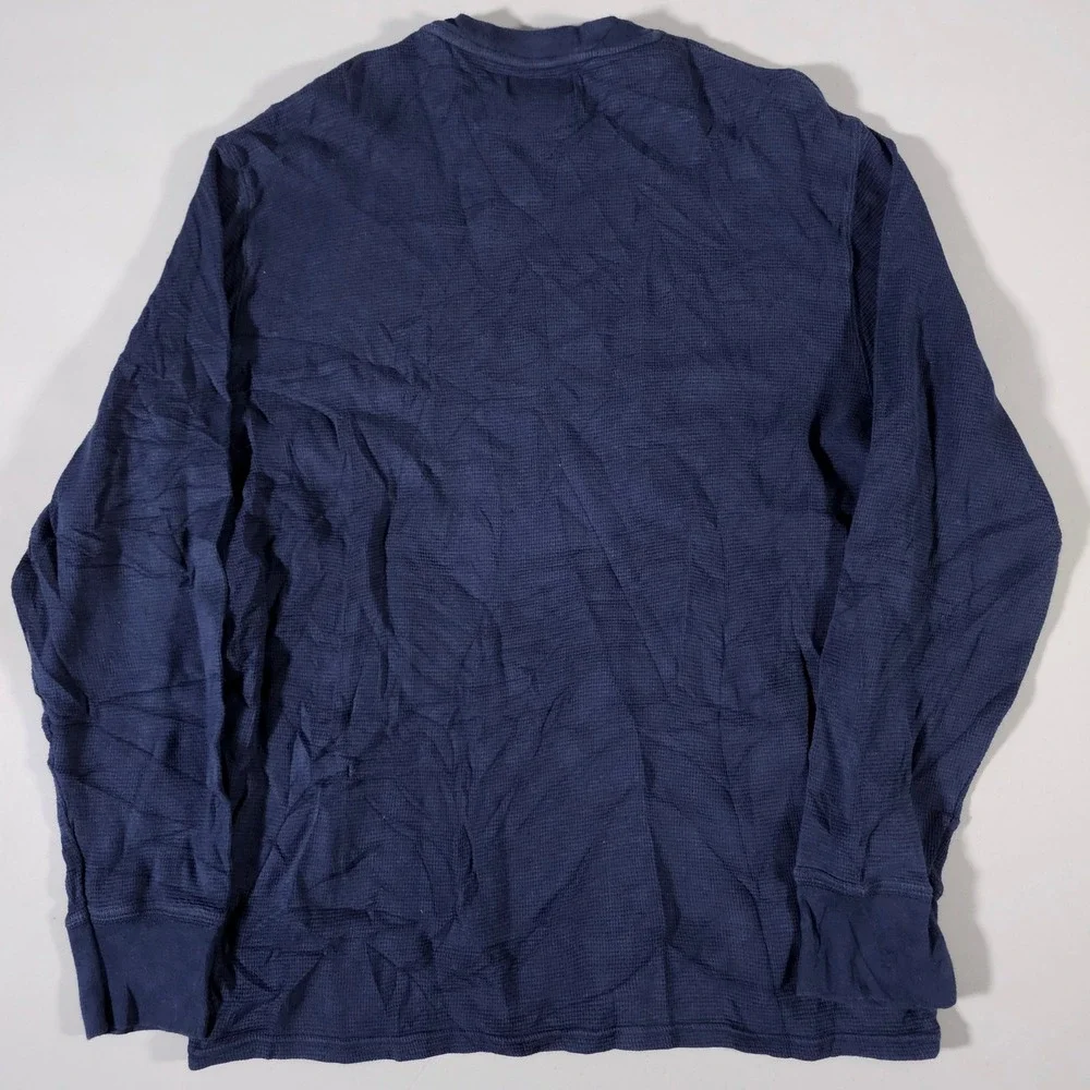 Polo Ralph‎ Lauren Thermal Shirt Mens XL Navy Blue Waffle Knit Long Sleeve Pony